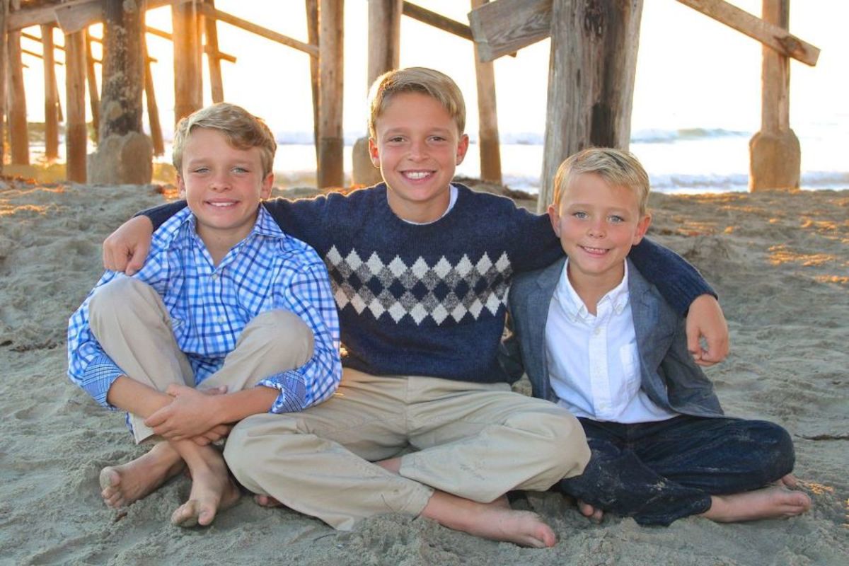 Back in the day: Kaleb (center) flanked by Brady (left) and John David (right)